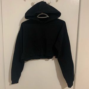 basic cropped black hoodie